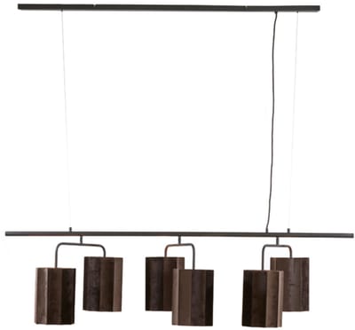 Light & Living Hanglamp Edisa 6-Lamps - Donkerbruin
