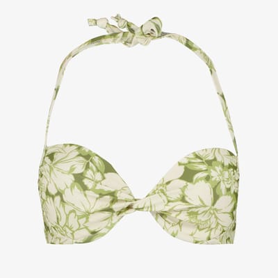 Osaga voorgevormde dames bikinitop met bloemenprint - Groen - Maat S