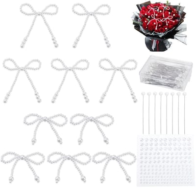 Dailygoods- Decoratie 115 Stuks - Imitatie Parel Boog Decoraties - Cupcake Toppers - Bruiloft Decoratie - Verjaardag Decoratie - Kwaliteitsmateriaal - Taartdecoratie