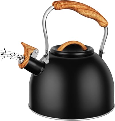 Waterketel RVS - Theeketel Fluitketel - Koffie Thee Zetten - Hittebestendige Handgreep - 3 Liter Inhoud - Zilver