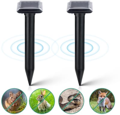 Dailygoody - Mol Repeller - Dierenafschrikmiddel - Zonne-energie - Waterdicht - Ongediertebestrijding - Geschikt voor tuin - 2 stuks