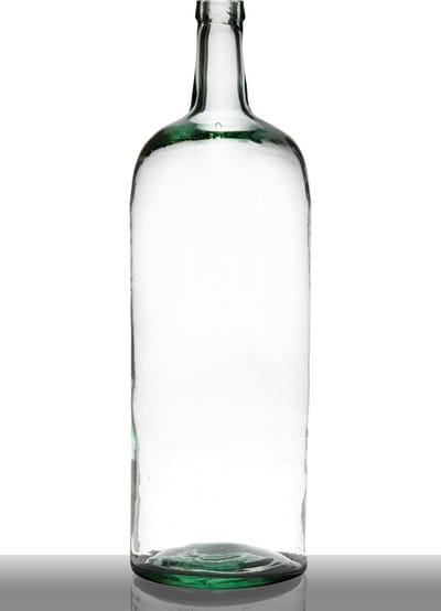 Hakbijl Glass Terri - Mondgeblazen fles - Helder - Gerecycled glas - XXL: h60 x d19 cm
