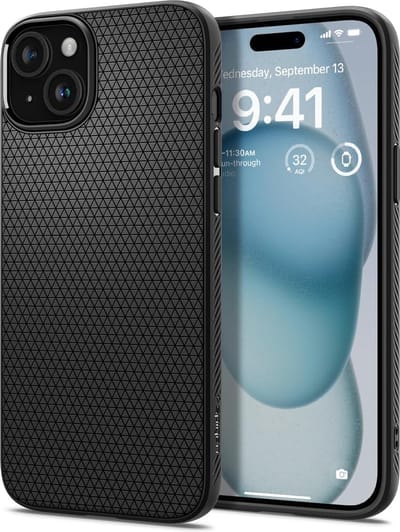Geschikt voor Spigen Apple iPhone 15 Liquid Air hoesje - Zwart