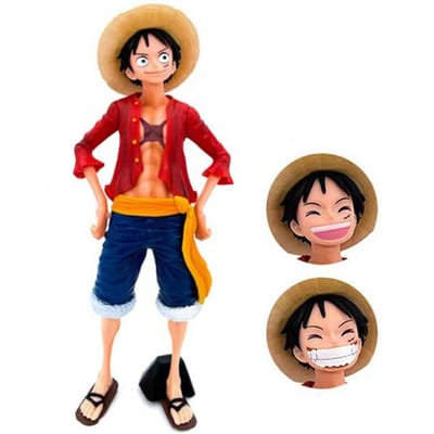 28cm One Piece Anime Figuur Zelfverzekerde Lachende Luffy Drie Vormen Gezichtswisseling Actie Figuur Poppetje PVC Model Speelgoed Collectie Cadeaus multi