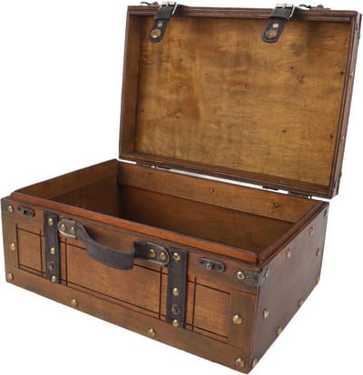 Retro Houten Opbergdoos met 2 Bronzen Sloten, Makkelijk In Te Monteren Speelgoed Organizer voor Hal, Slaapkamer en Woonkamer - Ruimtelijke Oplossing voor Huisdecoratie