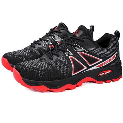 Heren Wandelschoenen Grote Maat Slijtvast Outdoor Vetersportschoenen Dikke Zool Veterschoenen Modieuze Nieuwe Casual Schoenen voor Heren 39 black