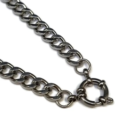Aramat Jewels | Bedelketting | Zilverkleurige Stainless Steel Bedelketting - 7mm | 45cm |45cm |7mm | Staal | Volwassenen | Verkleurd niet