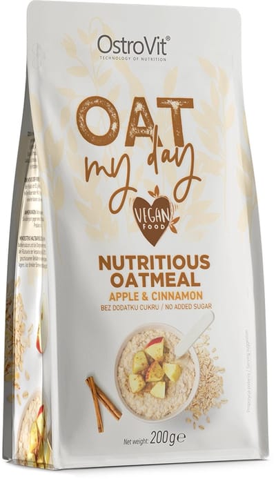 Eiwit Oats - Ontbijtgranen - Instant Oat Flakes - Havermout - Appel Kaneel - 200 g - Oat My Day - OstroVit