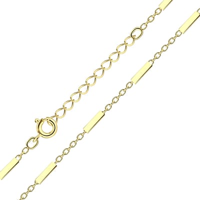 Joy|S - Zilveren ketting - schakel ketting voor kinderen - 30 cm + 5 cm extension - gold plated