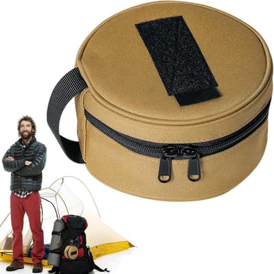 Borden Opbergkoffer - Servies Tas - Outdoor Eten - Waterdicht Scheurbestendig - 15.5 x 8 cm - Kaki