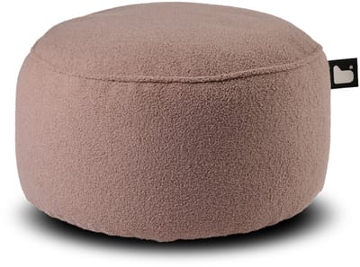 Extreme Lounging - b-poufe teddy - poef rond - voor binnen - zacht & comfortabel - 60x40cm - heather