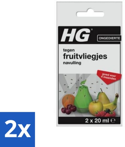 2 x HG X - Fruitvliegjesval Navulling - Goed Voor 4 Maanden - 2 Vallen - Fruitvliegjesval - Fruitvliegjes - Navulling - Fruitvliegjes Bestrijding - HGX