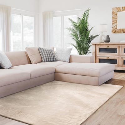 Hoogpolig Tapijt 80x150 cm – Beige en Wasbaar met Antislip Achterkant