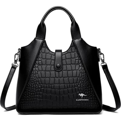 Nouveau Style d'Épissage à Motifs de Pierre Sac à Main Tendance et Polyvalent pour Femmes Coréennes Sac Bandoulière Simple Épaule black