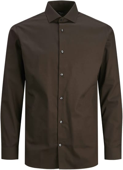 Jack & Jones Overhemd Jprblaparker Shirt L/s Noos 12227385 Chocolate Torte/slim Fit Mannen Maat - L