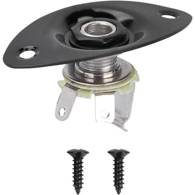 1/4 Gitaar Uitgang Ingang Jack Plug Socket 6.35mm voor Elektrische Gitaren Bassen Muzikaal Zwart black