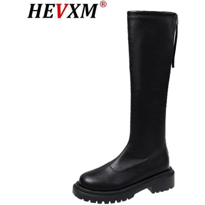 Stretch Rubber Laarzen Dames Laarzen Winterschoenen Lage Hak Korte Laarzen Ronde Neus Ridderlaarzen 35