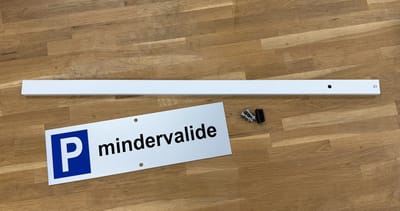 mindervalide parkeerbord -complete set!- geanodiseerd aluminium 15 x 50 cm. - dikte 2 mm. - parkeer - bord - sign - parkeren.