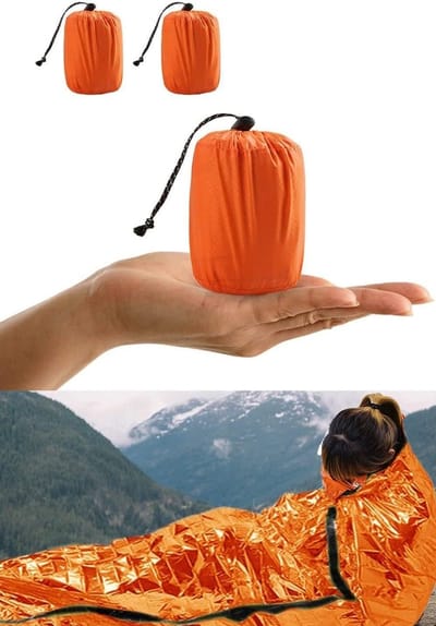 Nood Bivakzakken - Survival Slaapzak - Buiten Noodgevallen - Warmte Behoud - 2 Stuks - Oranje