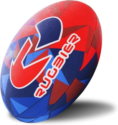 Rugbybal T5 - Wedstrijdbal Trainingsbal - Wedstrijd Training - Hoge Kwaliteit Materiaal - 410-460 Gram - Blauw