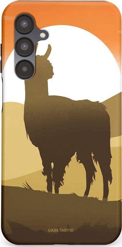Casetastic Hoesje Geschikt voor Samsung A16 - Stijlvolle Beschermende Duo-layer Case - Silhouet Alpaca