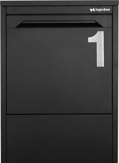 Logixbox Huisnummer 1 - Materiaal: RVS - Hoogte: 12cm - Kleur: RVS - Montage: 3M sticker - Type RVS/120/Bold/nr. 1