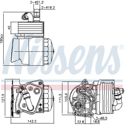 Olie radiator, motorolie NISSENS 91323