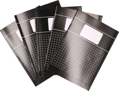 A4 ruitjes schriften pakket - 10x - 10 mm - 5 stuks - zwart