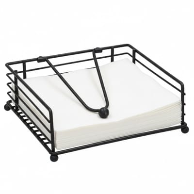 Gerimport Servettenhouder - metaaldraad - 18 x 7 cm - metaal - tafeldecoratie