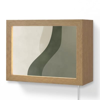 Wandlamp 20x15 cm - Oplaadbaar - Japandi - Groen - Abstract - Modern - Wandlampen binnen woonkamer - Slaapkamer lamp met kabel - Decoratieve nachtlamp - Vloerlamp snoer