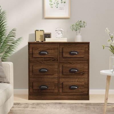 vidaXL - Dressoir - 70x35,5x67,5 - cm - bewerkt - hout - bruin - eikenkleur