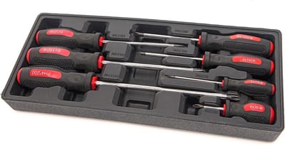 HBM 7-delige Kruisschroevendraaierset Inlay, gevuld, 385 x 170 x 45 mm