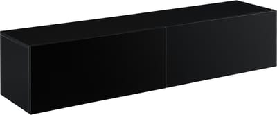 Zwevend kastje Evaton 140x33x30 cm zwart hoogglans