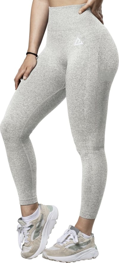 Mewave - Sportlegging licht grijs - Dames - Sportbroek - Sportkleding - Yoga legging - Hardloopbroek - Tiktok - Fitness - Maat S