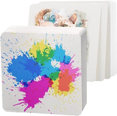 50 Vellen Vierkant Watercolor Papier 300 g/m², Dikte 10 x 10 cm, Perfect voor Schilderen, Tekenen en Ambachten