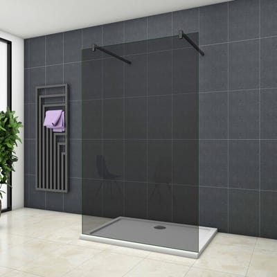 Inloopdouche Vrijstaand Black Dahlia 100x200cm 10mm Rookglas Antikalk Mat Zwart