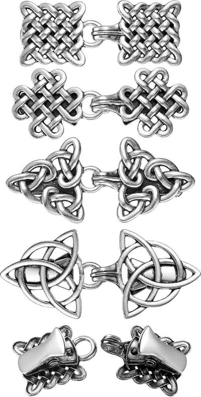 4 stuks Vintage pullover sjaal vest clips Retro swirl mantel broches antieke omhang broche Keltische pullover sluiting jurk overhemd clips voor dames, Süßer Stil, Zink