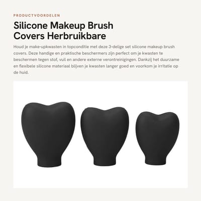 Dailygoods- Makeup Borstelcovers - 3 Stuks - Siliconen - Antistof - Herbruikbaar - Flexibel - Bescherming voor Borstels - Borstelbeschermers