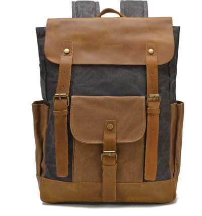 DE LAMASSU® Laptop Rugzak 15,6 Inch – Canvas Rugtas met Laptopvak – Waterafstotende Backpack – Rugzak voor Werk, School en Reizen – Unisex