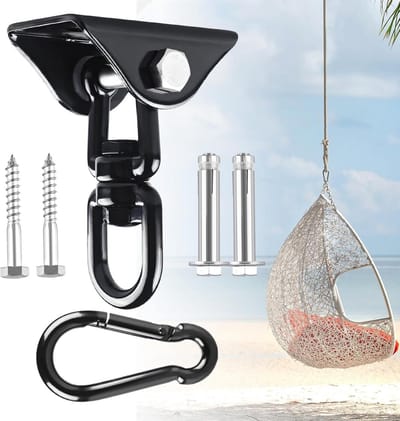 Zware Schommelhaak Set - 360° Draaibaar & 544 kg Draagvermogen voor Hangmatten en Schommels