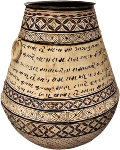Iron pot painted D51H62cm.