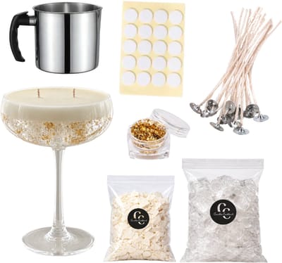 DIY Champagne Kaars Maken Set – Complete Kaarsen Maak Set – Zelf Luxe Champagnekaars Maken – Cadeauset – Candle Cocktail®