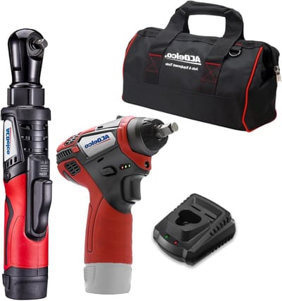 Gereedschap Combo Kit - Slagsleutel Ratel - Automonteur Werk - Borstelloze Motor - 12 Volt - Zwart