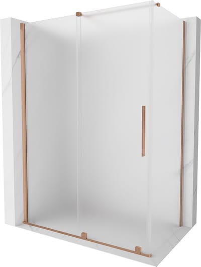 Mexen Velar schuifbare douchecabine 130 x 70 , ijs, geborsteld koper - 871-130-070-31-65