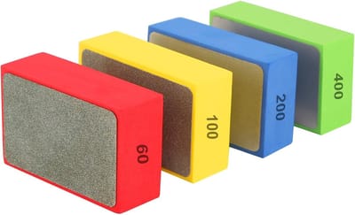 Handmatige Polijstschijven Set van 4 Stuks voor Graniet, Marmer en Keramiek - Schuurpads voor Glas met Verschillende Korrelgroottes (60#, 100#, 200#, 400#)