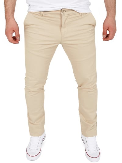 WOTEGA Heren Chinobroek Glenn – Slim Fit – Katoen Stretch – Beige – 5-pocket