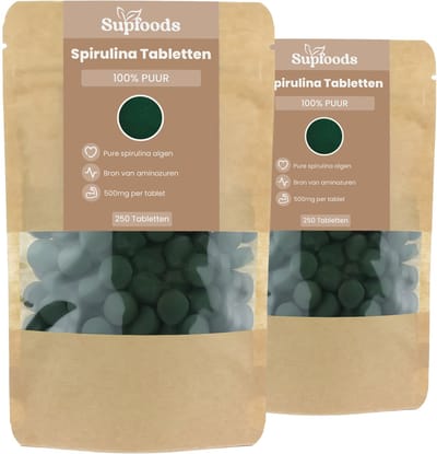 Spirulina Tabletten 100% Puur - 500 Tabletten - Spirulina Tabletten 500mg - Rijk aan Eiwitten en Natuurlijke Voedingsstoffen - Alternatief voor Spirulina Poeder