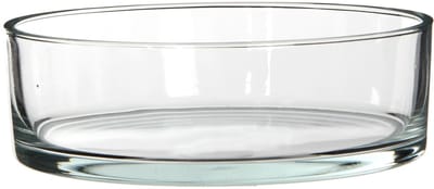 Mica Decorations Lage schaal/vaas - rond - transparant glas - 8 x 25 cm - plat - glazen vazen