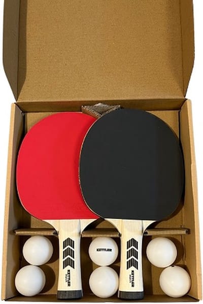 Kettler Tafeltennisbat Set Match – 2 Batjes + 6 Ballen – Indoor