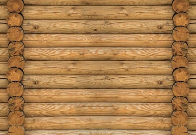 Fotobehang Log Wood Wall | XL - 208cm x 146cm | 130g/m2 Vlies